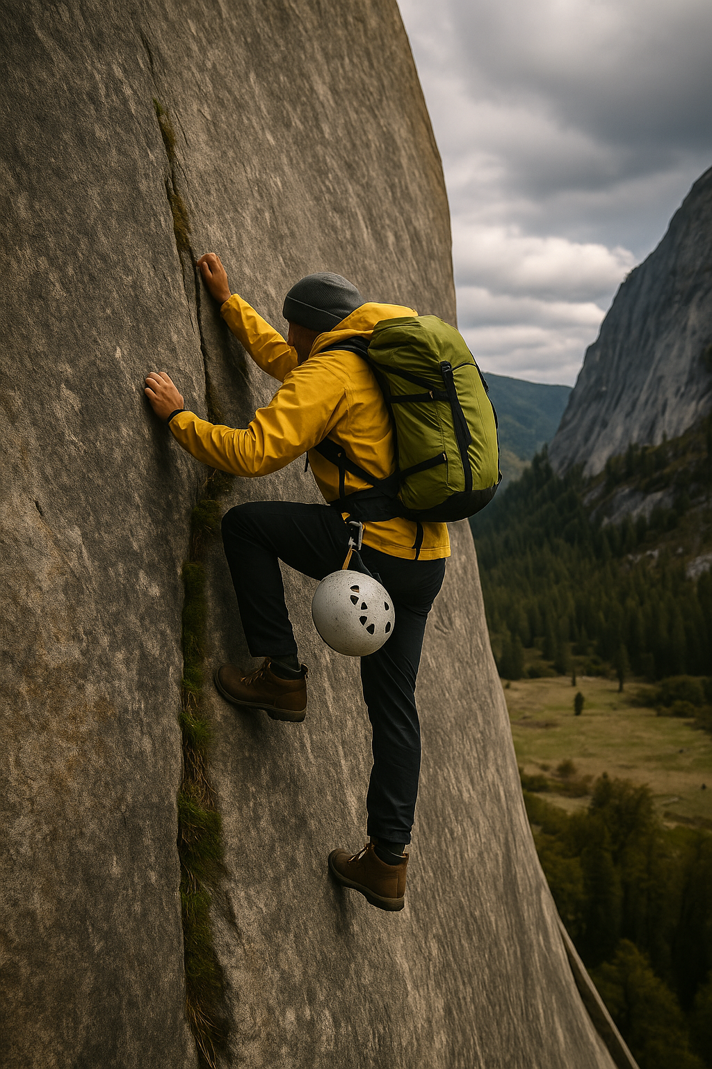 Rock climbing on natural stone formations
