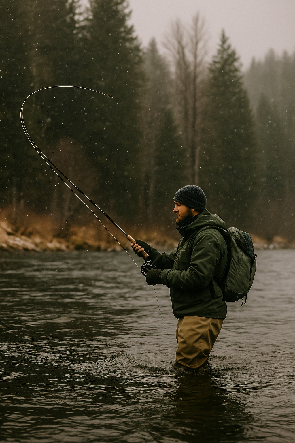 Fly fishing in pristine mountain streams